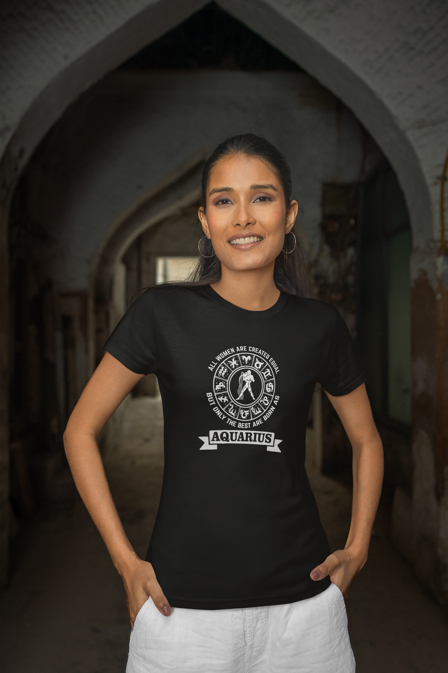 Aquarius Zodiac T Shirt- Women